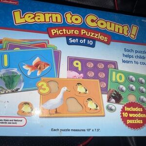 Kids Educational Picture Puzzle Set - Blue and Orange